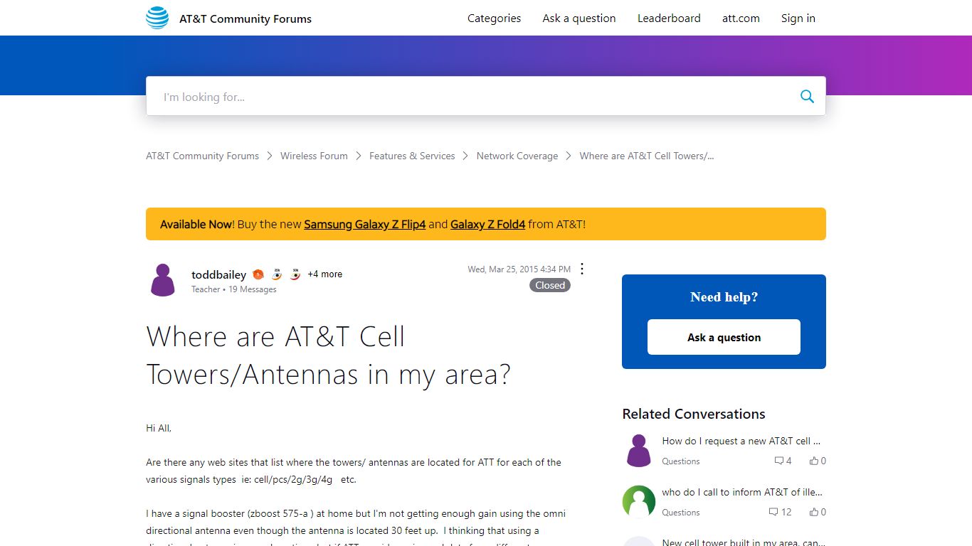 Where are AT&T Cell Towers/Antennas in my area?