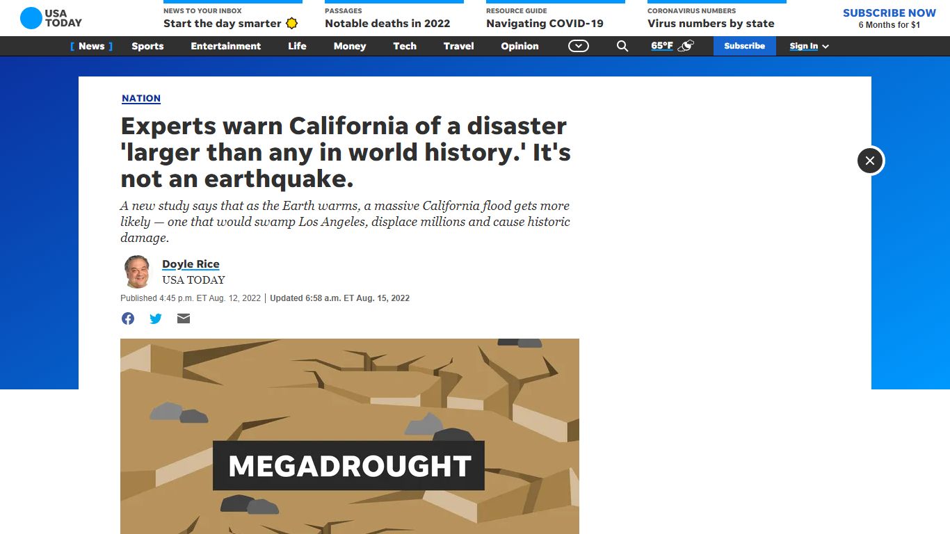 'Megafloods' could devastate California, new study says
