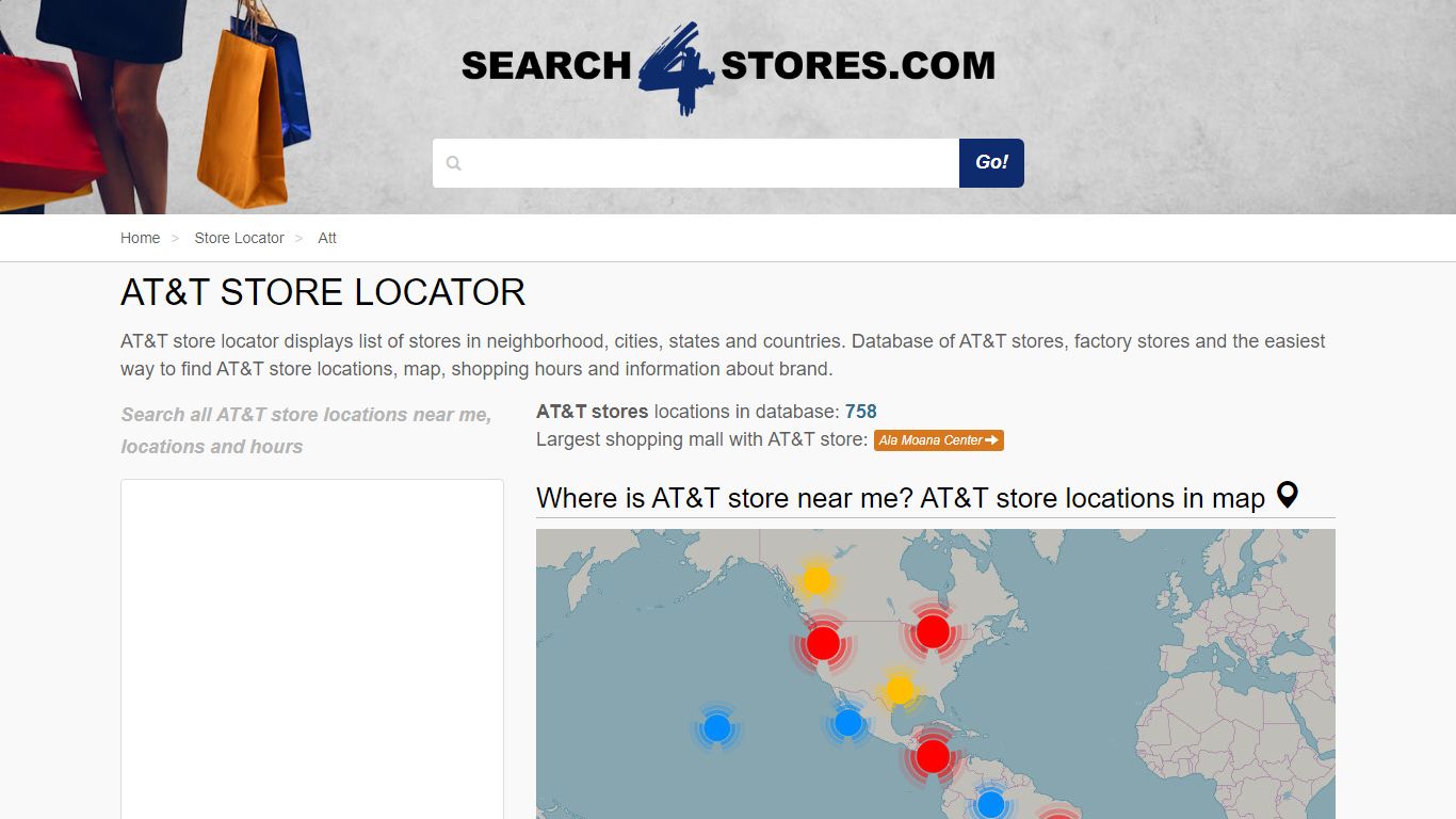 AT&T Store locator - store list, hours, locations | Search 4 Stores